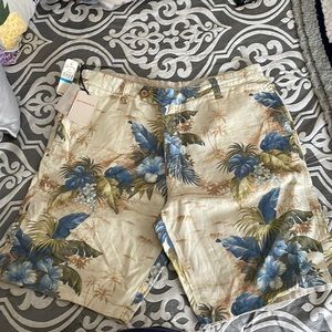 Tommy Bahama mens reversible linen shorts